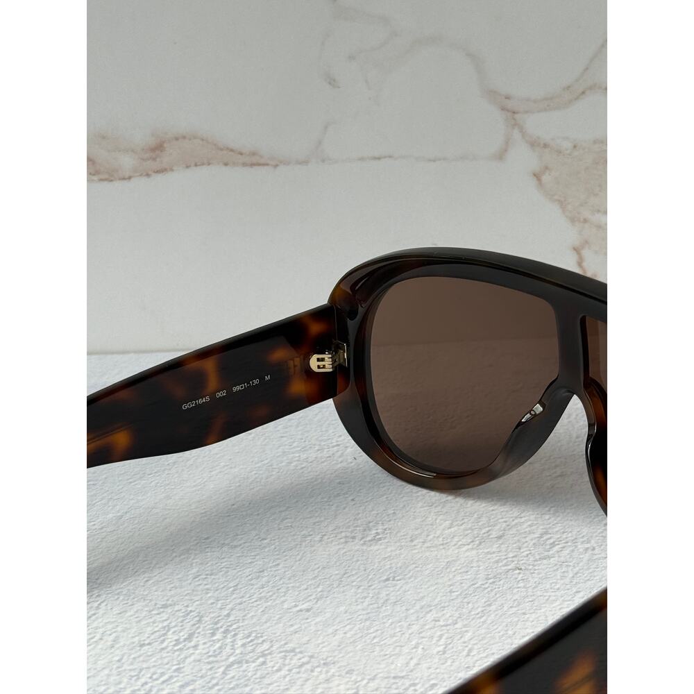 NEW Gucci GG2164S Brown Aviator Oversized Sunglasses $565 - Picture 10 of 11